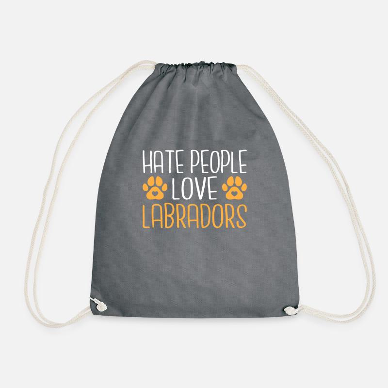 Labrador Lover Gifts - Drawstring Bag - grey