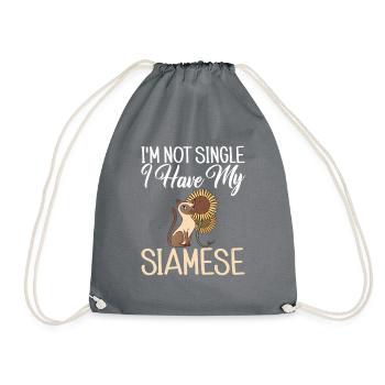 Siamesische Katze Geschenke - Turnbeutel - Grau - Vorne
