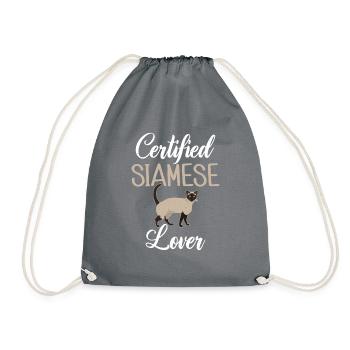 Cadeaux de chat siamois - Sac de sport léger - gris - Devant