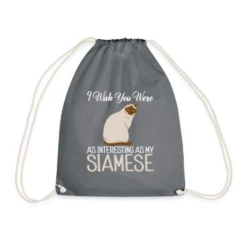 Cadeaux de chat siamois - Sac de sport léger - gris - Devant