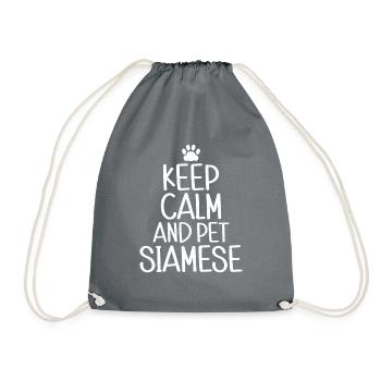 Cadeaux de chat siamois - Sac de sport léger - gris - Devant