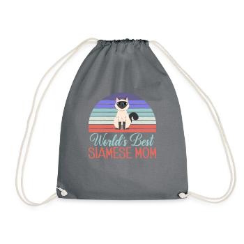 Cadeaux de chat siamois - Sac de sport léger - gris - Devant