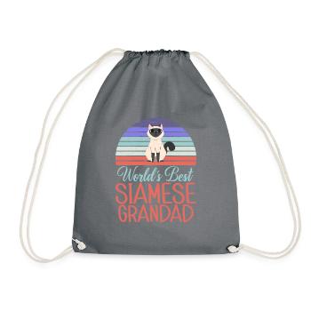 Siamesische Katze Geschenke - Turnbeutel - Grau - Vorne