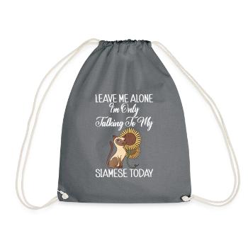 Siamesische Katze Geschenke - Turnbeutel - Grau - Vorne