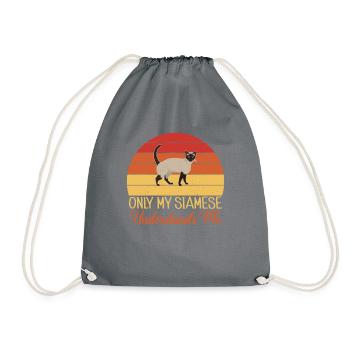 Cadeaux de chat siamois - Sac de sport léger - gris - Devant
