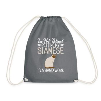 Cadeaux de chat siamois - Sac de sport léger - gris - Devant