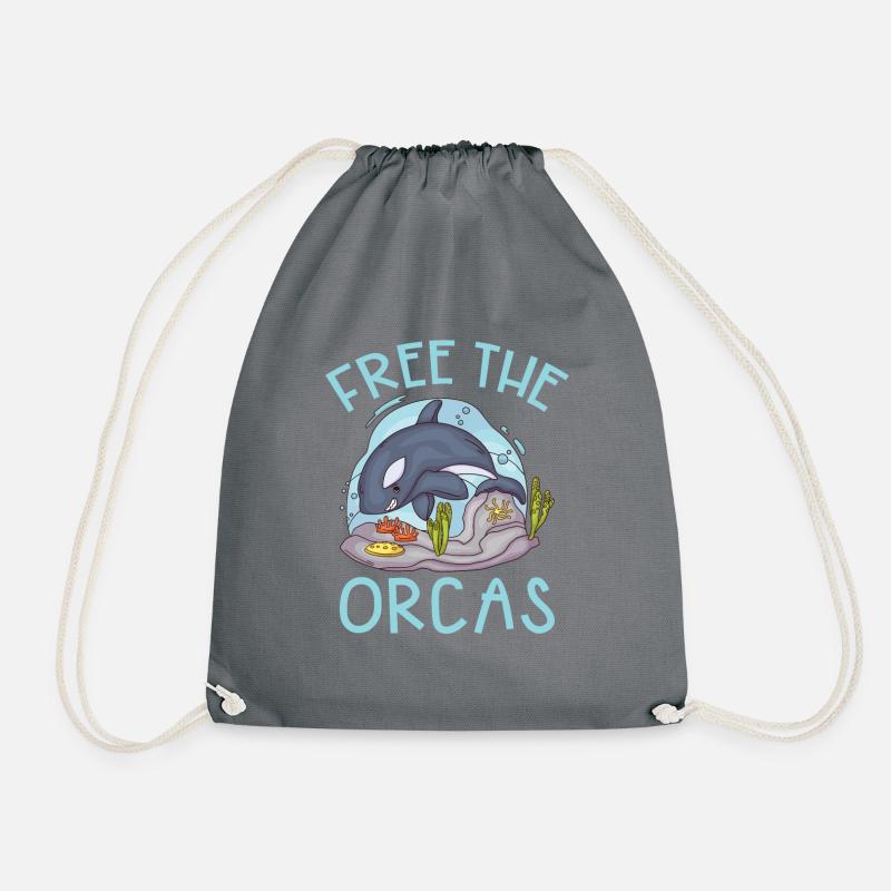 Orca Wal Geschenke - Turnbeutel - Grau