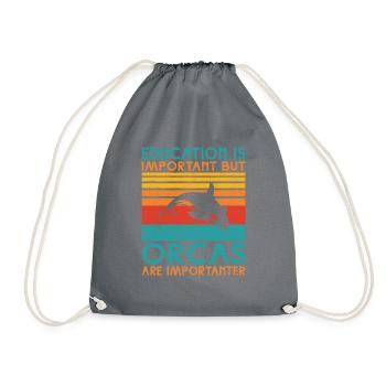 Orca Wal Geschenke - Turnbeutel - Grau - Vorne