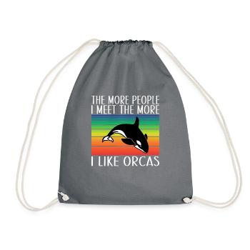 Orca Wal Geschenke - Turnbeutel - Grau - Vorne
