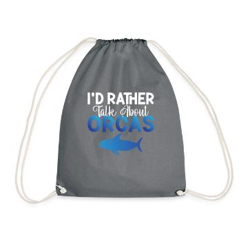 Orca Wal Geschenke - Turnbeutel - Grau - Vorne