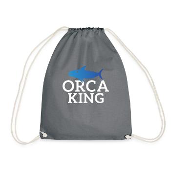 Orca Wal Geschenke - Turnbeutel - Grau - Vorne