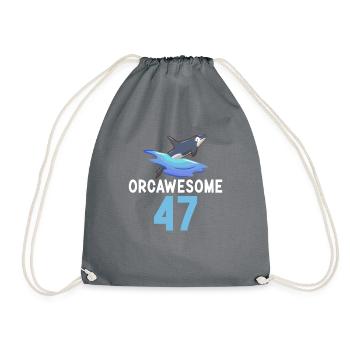 Orca Wal Geschenke - Turnbeutel - Grau - Vorne