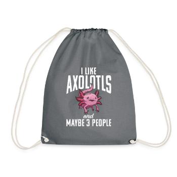 Axolotl Liebhaber Geschenke - Turnbeutel - Grau - Vorne