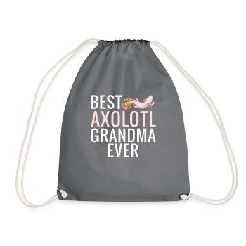 Axolotl Liebhaber Geschenke - Turnbeutel - Grau - Vorne