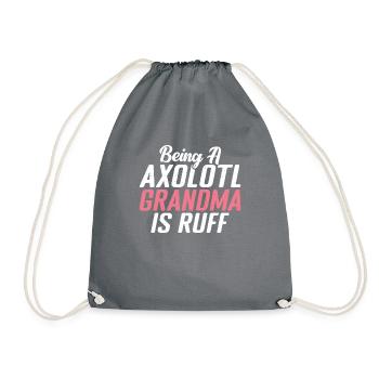 Axolotl Liebhaber Geschenke - Turnbeutel - Grau - Vorne