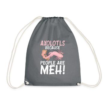 Axolotl Liebhaber Geschenke - Turnbeutel - Grau - Vorne