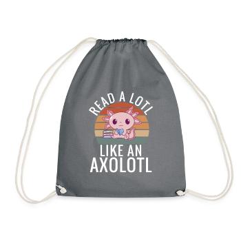 Axolotl Liebhaber Geschenke - Turnbeutel - Grau - Vorne