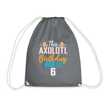 Axolotl Liebhaber Geschenke - Turnbeutel - Grau - Vorne