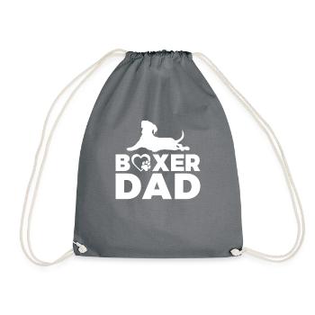 Boxer Hund Geschenke - Turnbeutel - Grau - Vorne