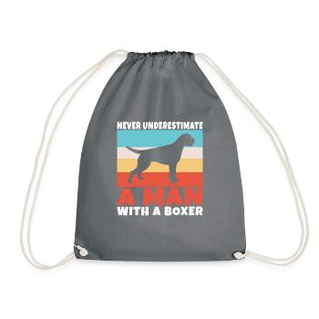 Boxer Hund Geschenke - Turnbeutel - Grau - Vorne