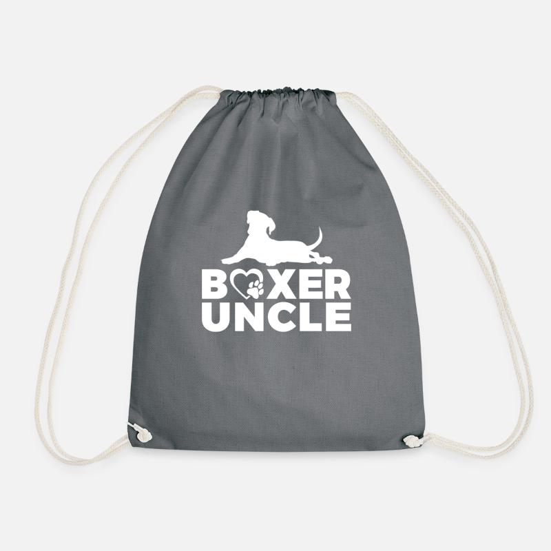 Boxer Dog Gifts - Drawstring Bag - grey