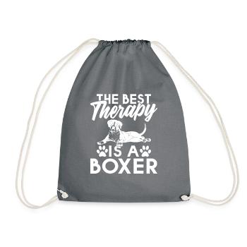 Boxer Hund Geschenke - Turnbeutel - Grau - Vorne