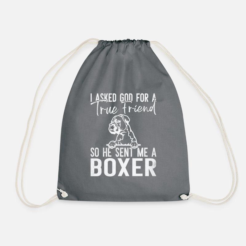 Boxer Hund Geschenke - Turnbeutel - Grau