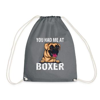 Boxer Hund Geschenke - Turnbeutel - Grau - Vorne