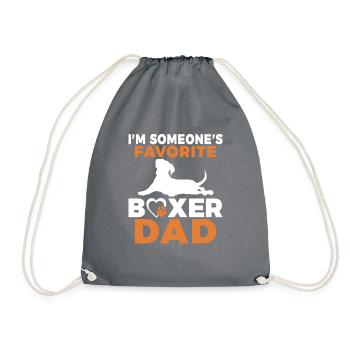 Boxer Hund Geschenke - Turnbeutel - Grau - Vorne