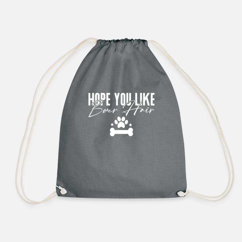 Boxer Dog Gifts - Drawstring Bag - grey