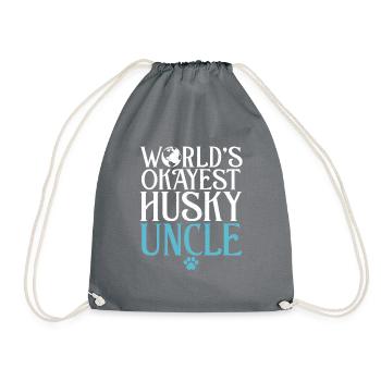 Husky-Hunde-Geschenke - Turnbeutel - Grau - Vorne