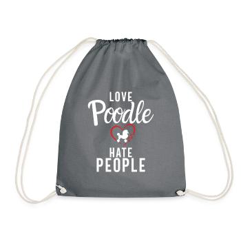 Poodle Gifts - Turnbeutel - Grau - Vorne