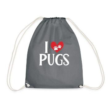 Pug Gifts for Pug Lovers - Turnbeutel - Grau - Vorne