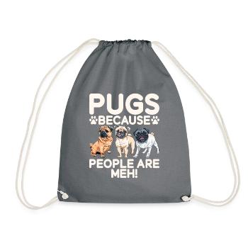 Pug Gifts for Pug Lovers - Turnbeutel - Grau - Vorne