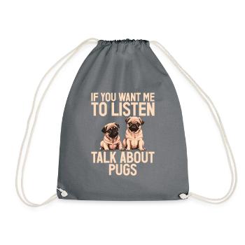 Pug Gifts for Pug Lovers - Turnbeutel - Grau - Vorne