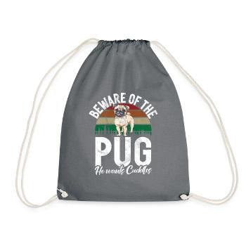 Pug Gifts for Pug Lovers - Turnbeutel - Grau - Vorne