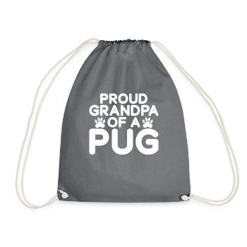 Pug Gifts for Pug Lovers - Drawstring Bag - grey - Front