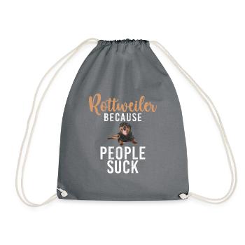 Rottweiler Gifts - Drawstring Bag - grey - Front