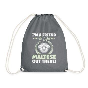 Maltese Owner Gifts - Drawstring Bag - grey - Front
