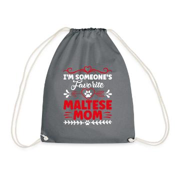 Maltese Owner Gifts - Drawstring Bag - grey - Front