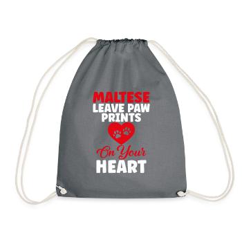 Maltese Owner Gifts - Drawstring Bag - grey - Front