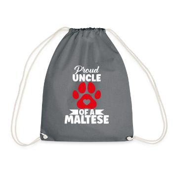 Maltese Owner Gifts - Drawstring Bag - grey - Front