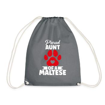 Maltese Owner Gifts - Drawstring Bag - grey - Front