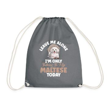 Maltese Owner Gifts - Drawstring Bag - grey - Front