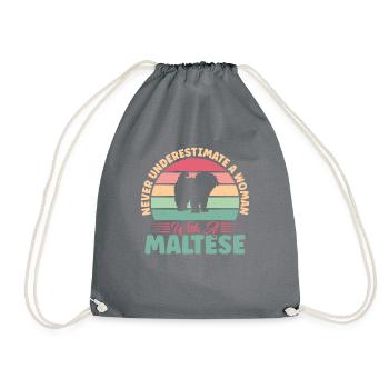 Maltese Owner Gifts - Drawstring Bag - grey - Front