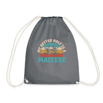 Maltese Owner Gifts - Drawstring Bag - grey - Front