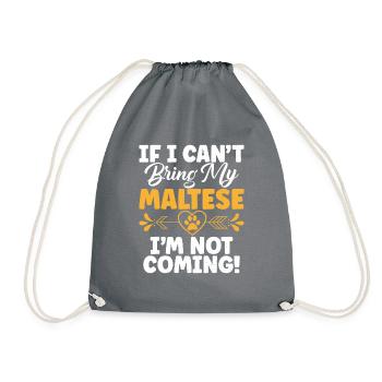 Maltese Owner Gifts - Drawstring Bag - grey - Front