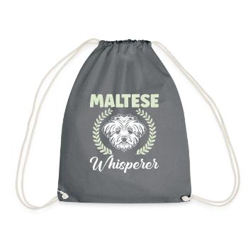 Maltese Owner Gifts - Drawstring Bag - grey - Front