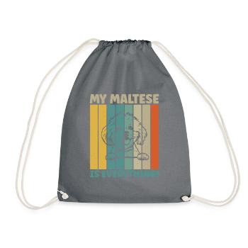 Maltese Owner Gifts - Drawstring Bag - grey - Front