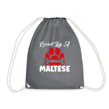 Maltese Owner Gifts - Drawstring Bag - grey - Front